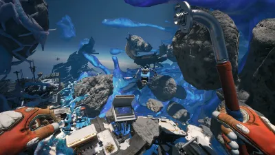 A spacewalk through a debris field of wrecked hulls